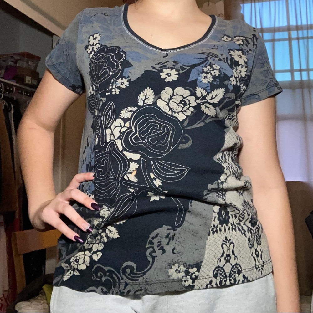 Vanilla Sugar- Floral Grunge Tee